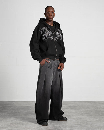ZIP HOODIE "CAVALRY" - BLACK