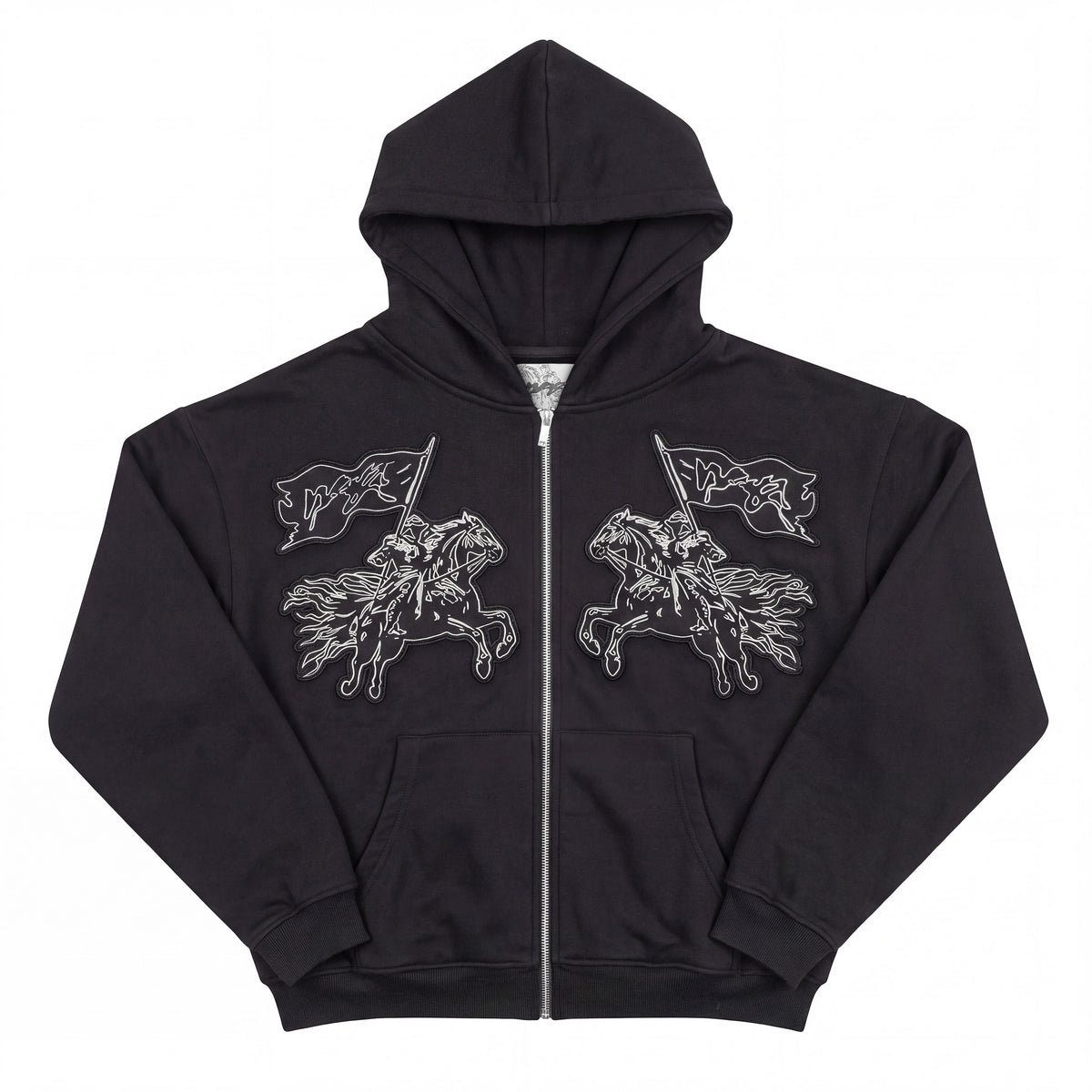 ZIP HOODIE "CAVALRY" - BLACK