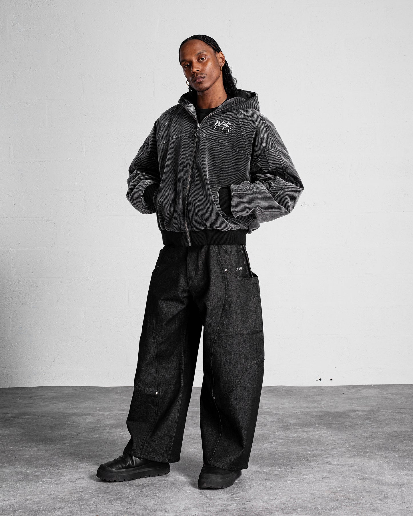 VESTE "FADED" CORDUROY DÉLAVÉ - NOIR