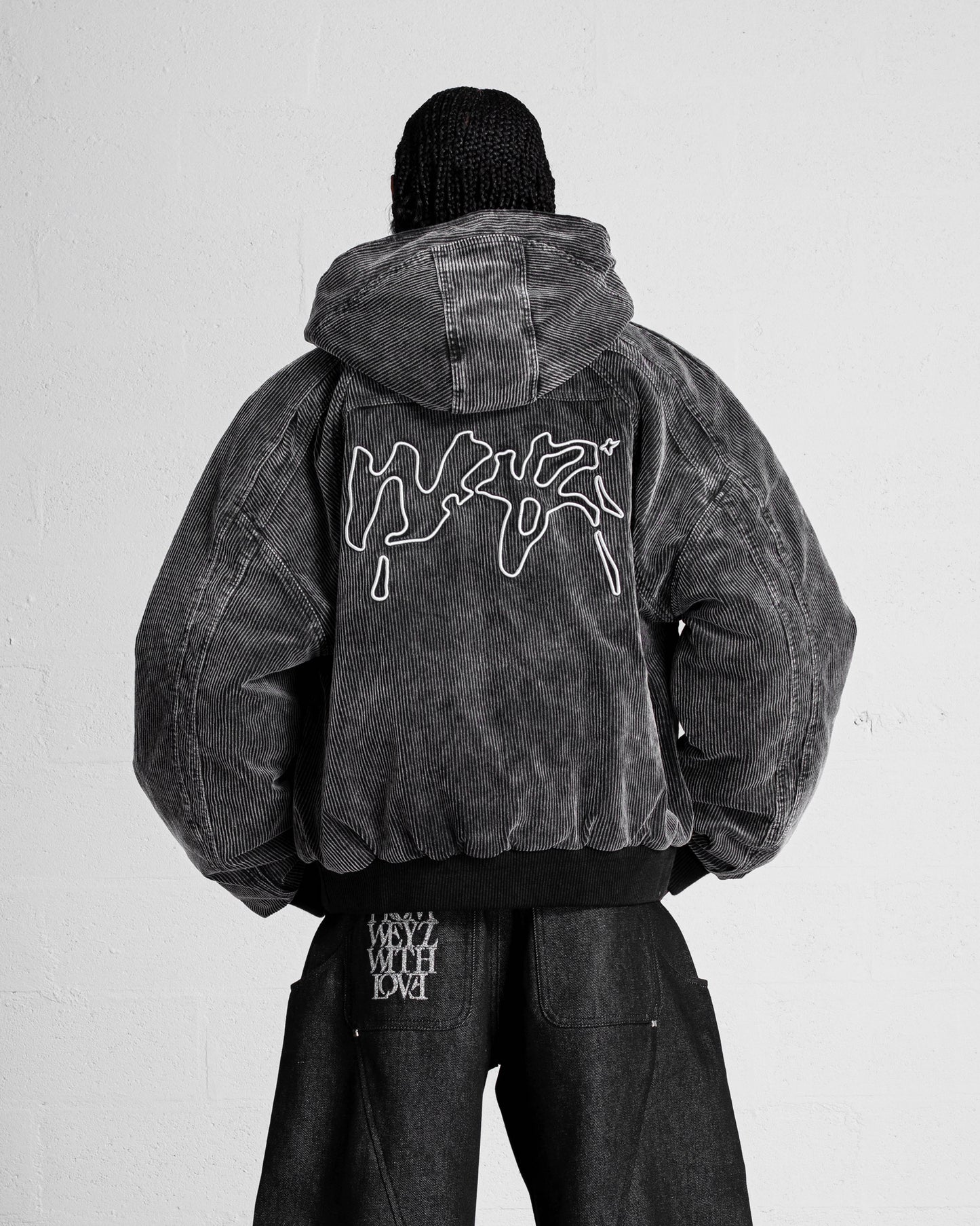 VESTE "FADED" CORDUROY DÉLAVÉ - NOIR