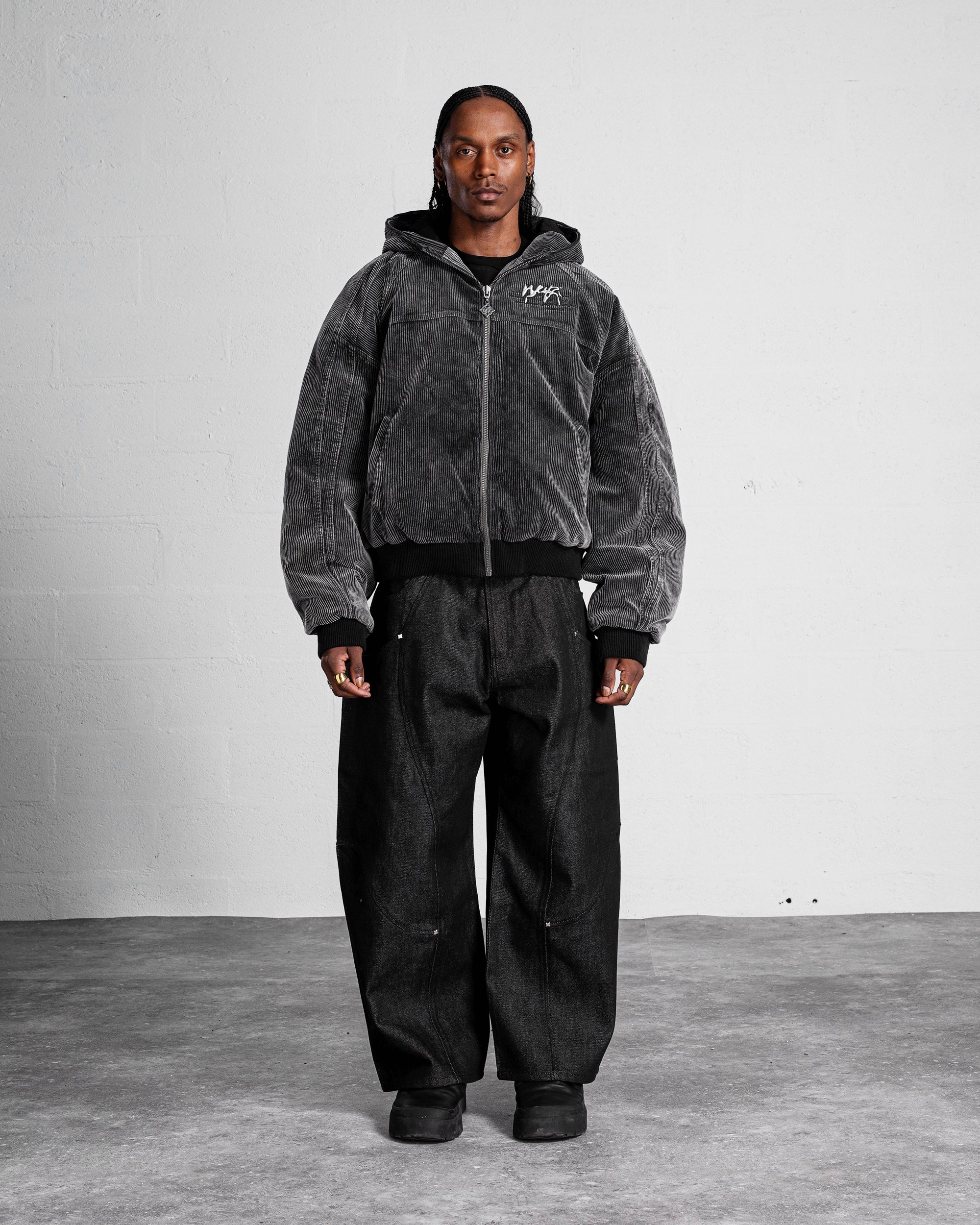 ジャケット・アウター BADWAY Corduroy stadium jumper FADED