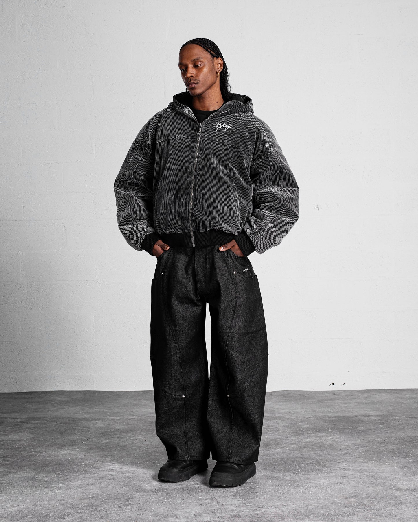 VESTE "FADED" CORDUROY DÉLAVÉ - NOIR