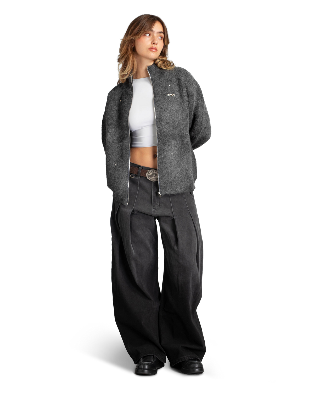 MOHAIR ZIP CARDIGAN “MOONLIGHT”
