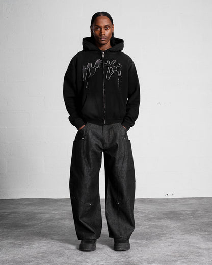 "FADING WEYZ" ZIP HOODIE - BLACK