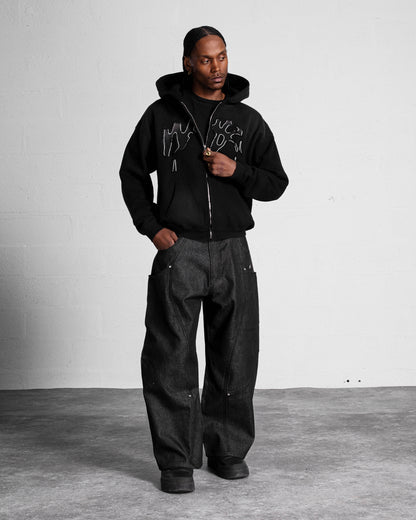 "FADING WEYZ" ZIP HOODIE - BLACK