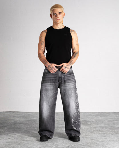 Pantalon Denim "HERITAGE" - Noir délavé
