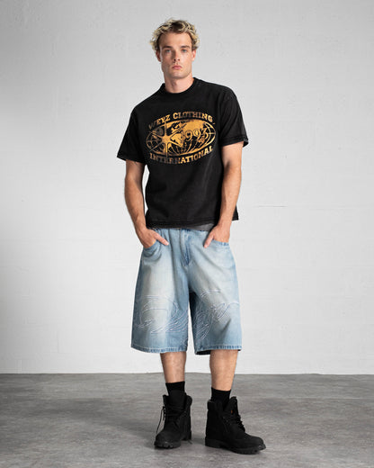 T-SHIRT "INTERNATIONAL" - NOIR VINTAGE