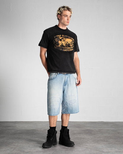 T-SHIRT "INTERNATIONAL" - NOIR VINTAGE