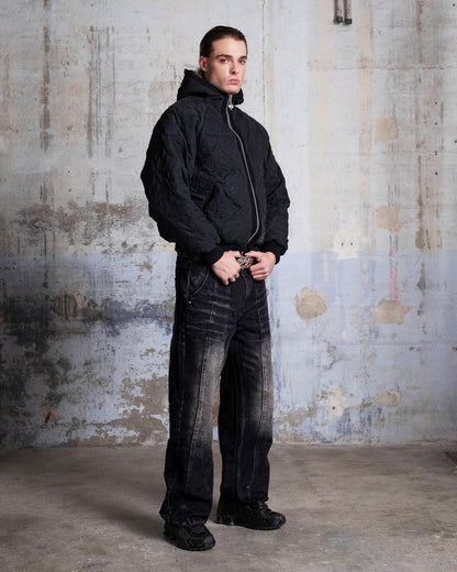"MONOGRAM" PADDED JACKET - BLACK