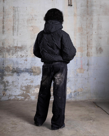 "MONOGRAM" PADDED JACKET - BLACK