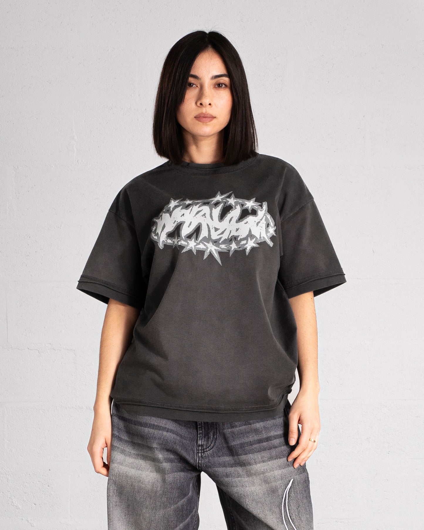 T-shirt “SPIKES” - Faded Black