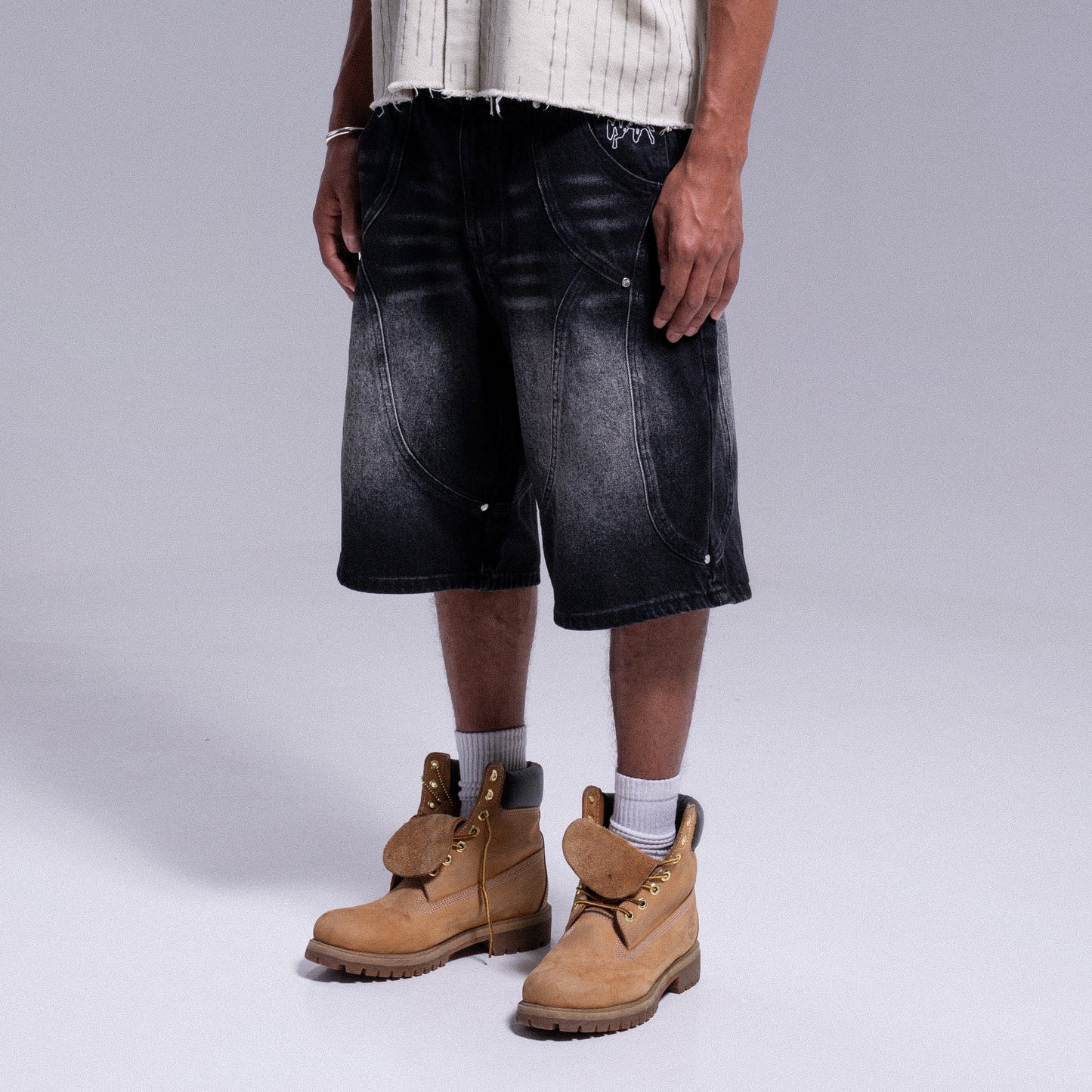 "ARCH" DENIM SHORT WEYZ - WASHED BLACK