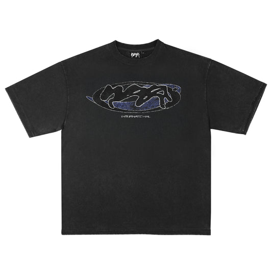 T-SHIRT VINTAGE "INTERNATIONAL" - NOIR