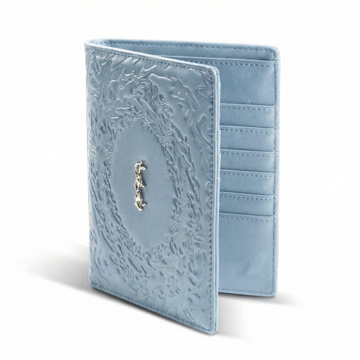 PORTEFEUILLE "ABYSSAL" CUIR VEGAN - BLEU CLAIR