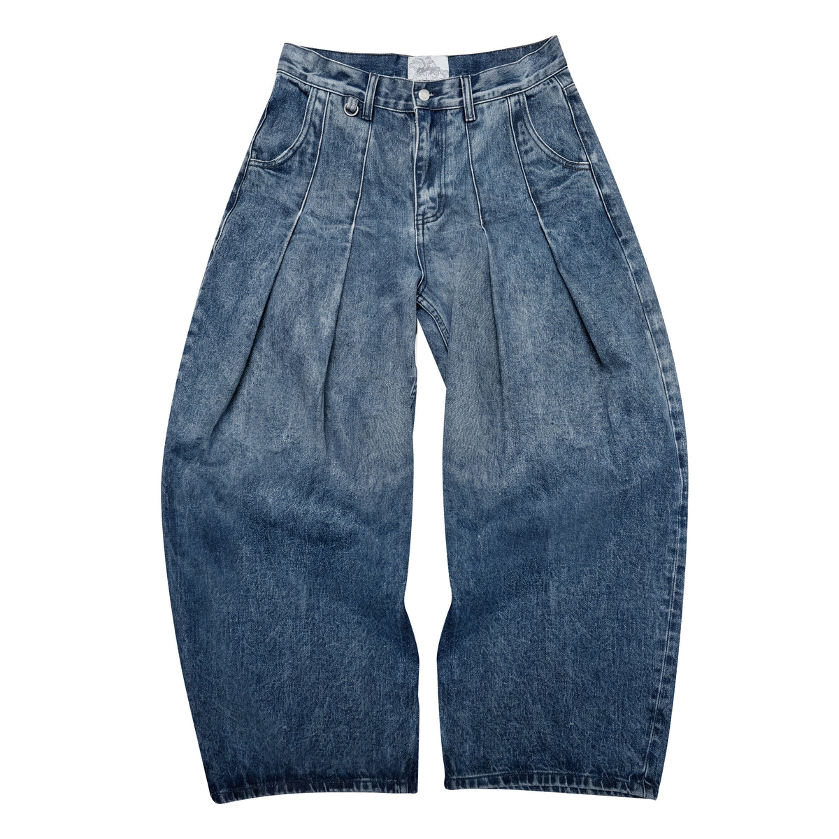 FOLD DENIM PANTS "CAVALRY" - FADED BLUE