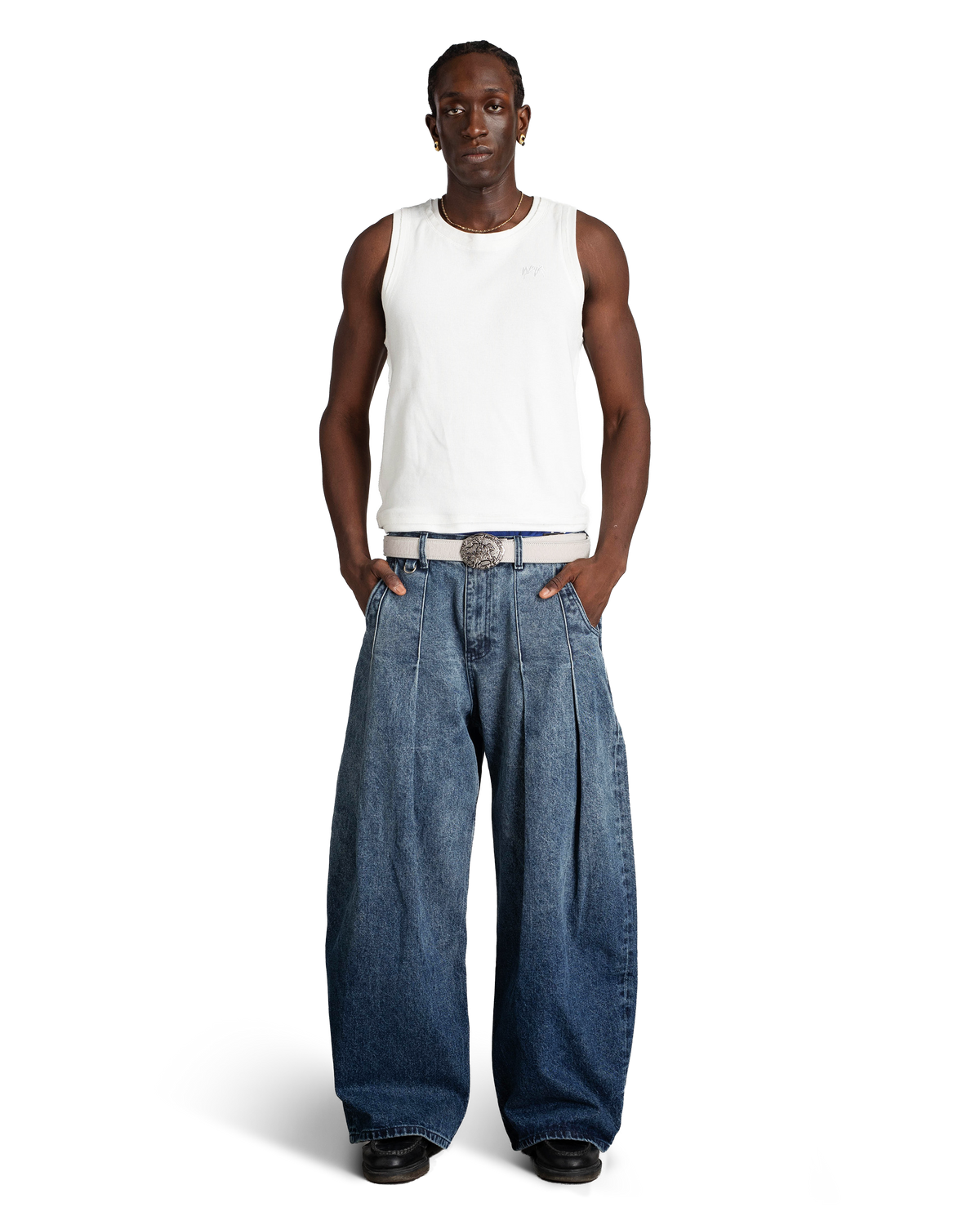 FOLD DENIM PANTS “CAVALRY”