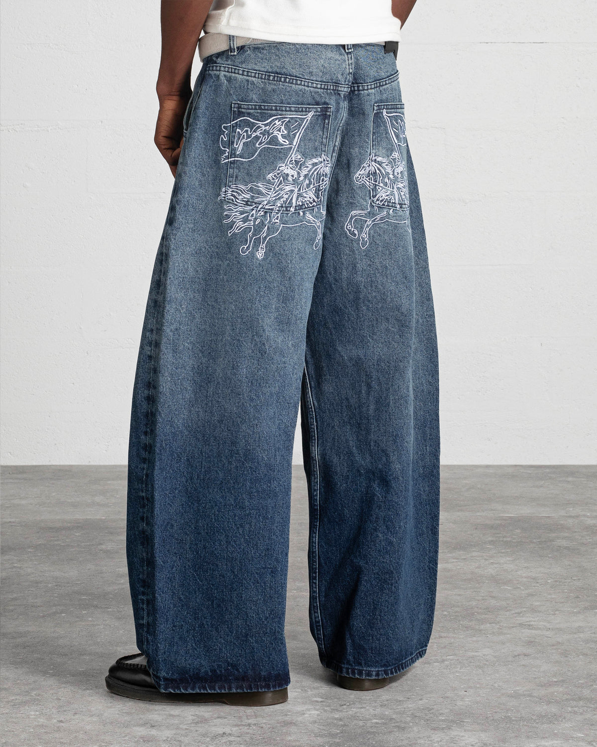 FOLD DENIM PANTS "CAVALRY" - FADED BLUE