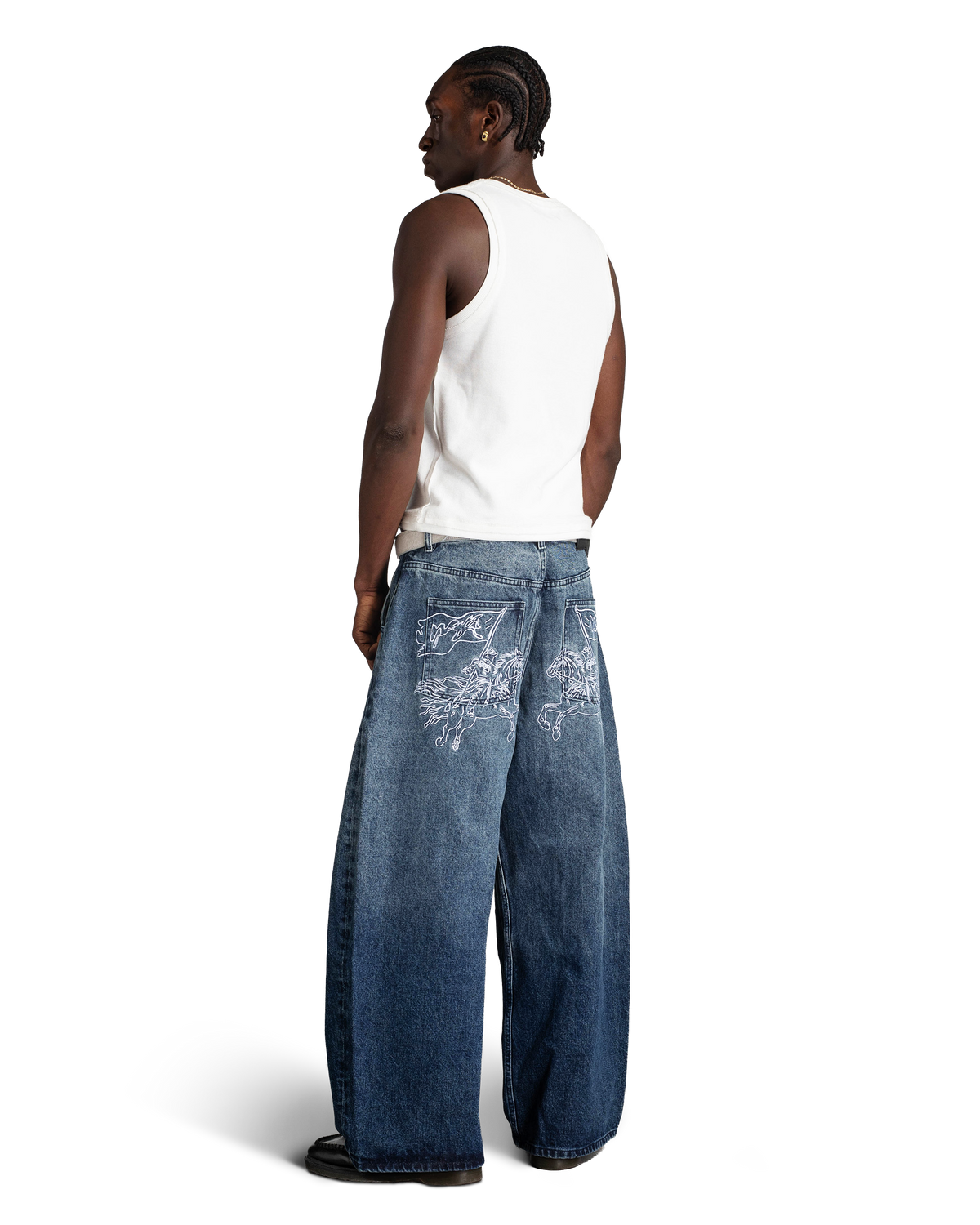 FOLD DENIM PANTS “CAVALRY”