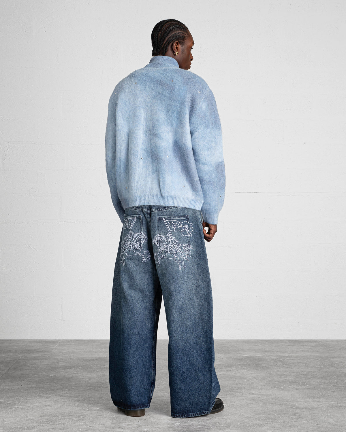 CARDIGAN MOHAIR À ZIP "MOONLIGHT" - BLEU