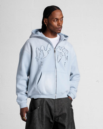 "FADING WEYZ" ZIP HOODIE - LIGHT BLUE