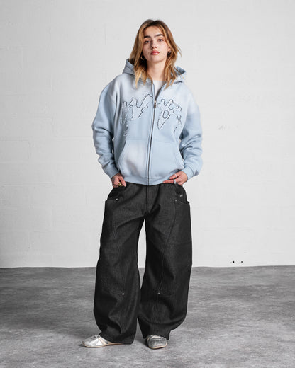 "FADING WEYZ" ZIP HOODIE - LIGHT BLUE