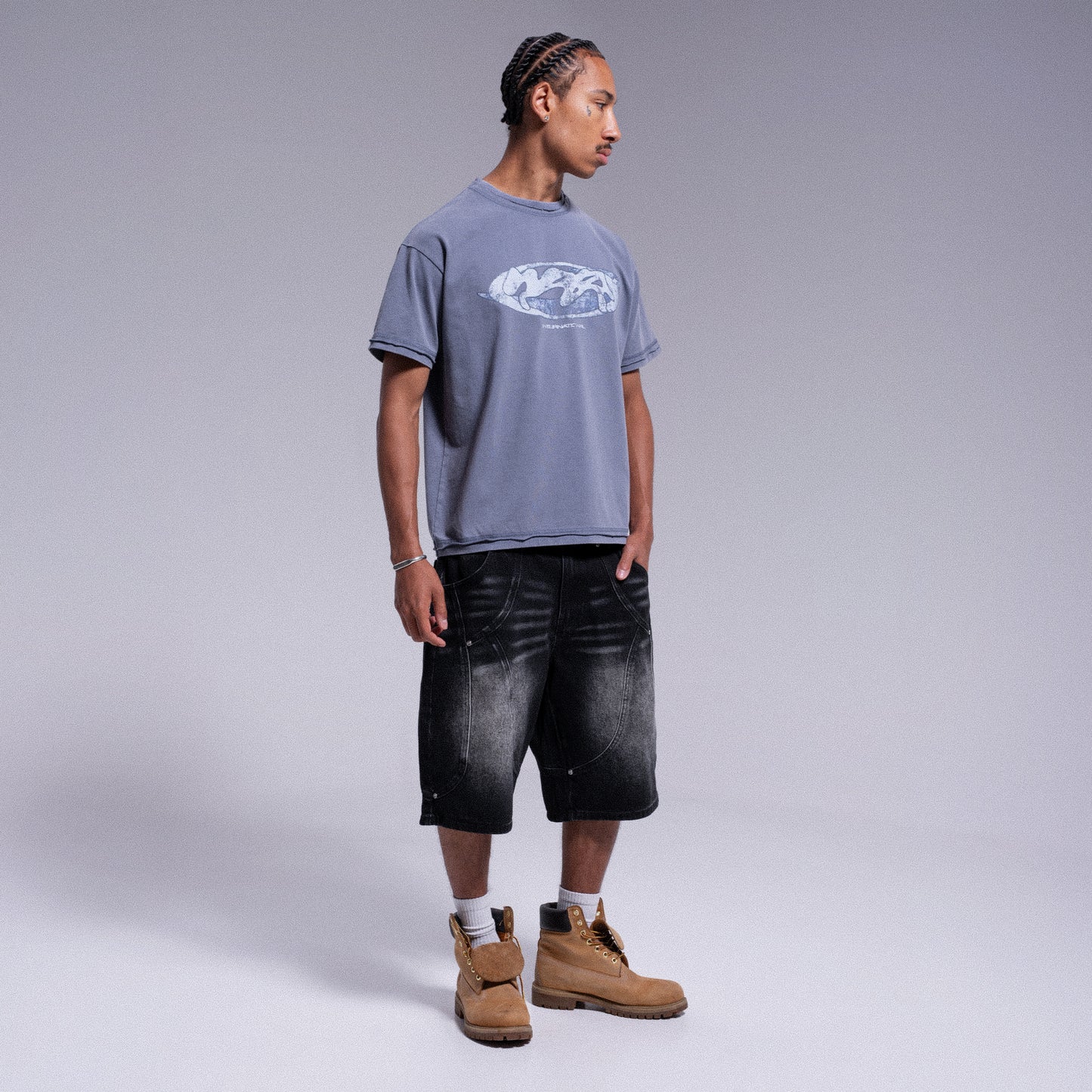T-SHIRT VINTAGE "INTERNATIONAL" - BLUE