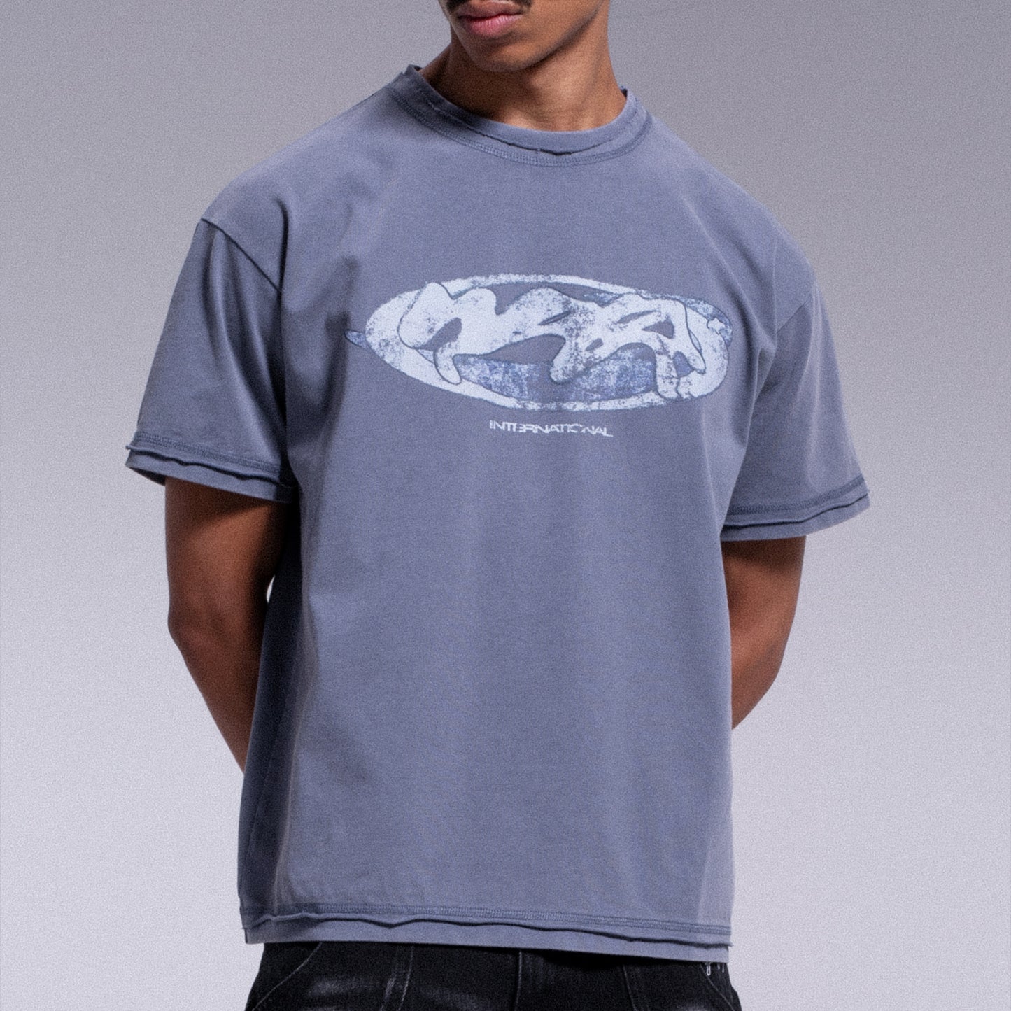 T-SHIRT VINTAGE "INTERNATIONAL" - BLUE