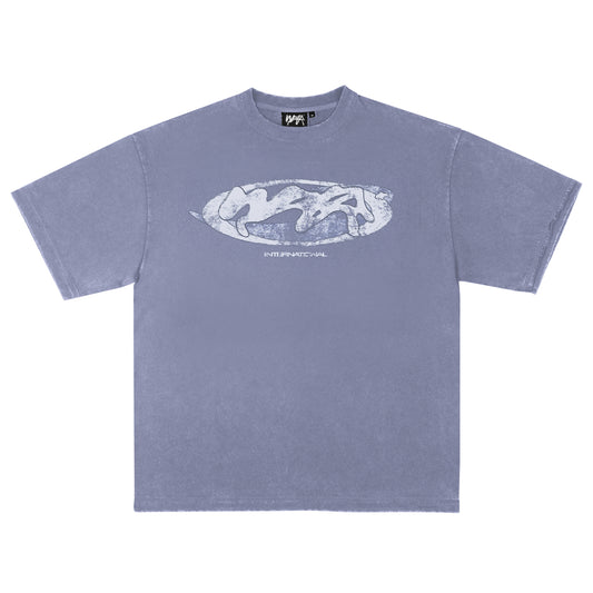 T-SHIRT VINTAGE "INTERNATIONAL" - BLEU