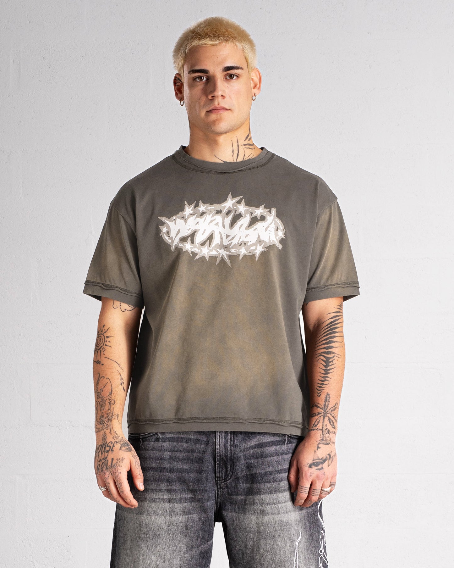 T-shirt "SPIKES" - Faded Khaki