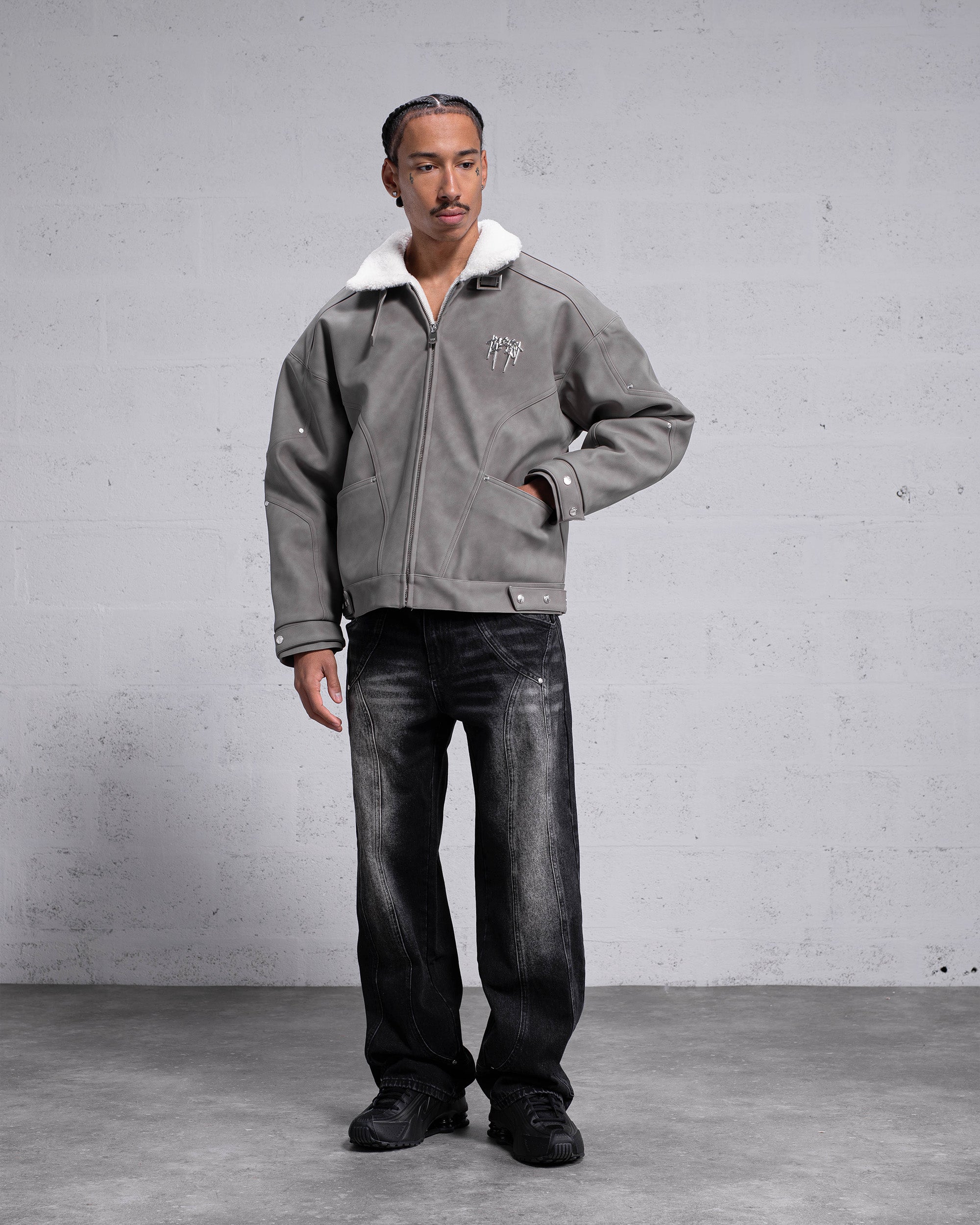 Eagle Sherpa Jacket - Grey – Weyz Clothing Eagle Sherpa Jacket - Grey – Weyz Clothing
