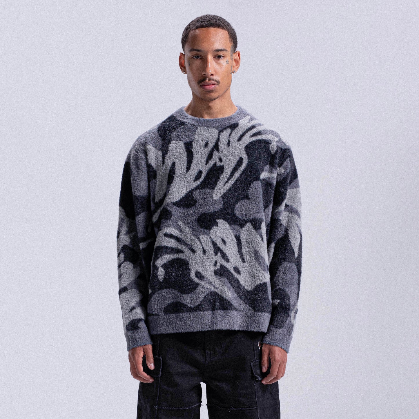 Fluffy Knitwear - Dark grey