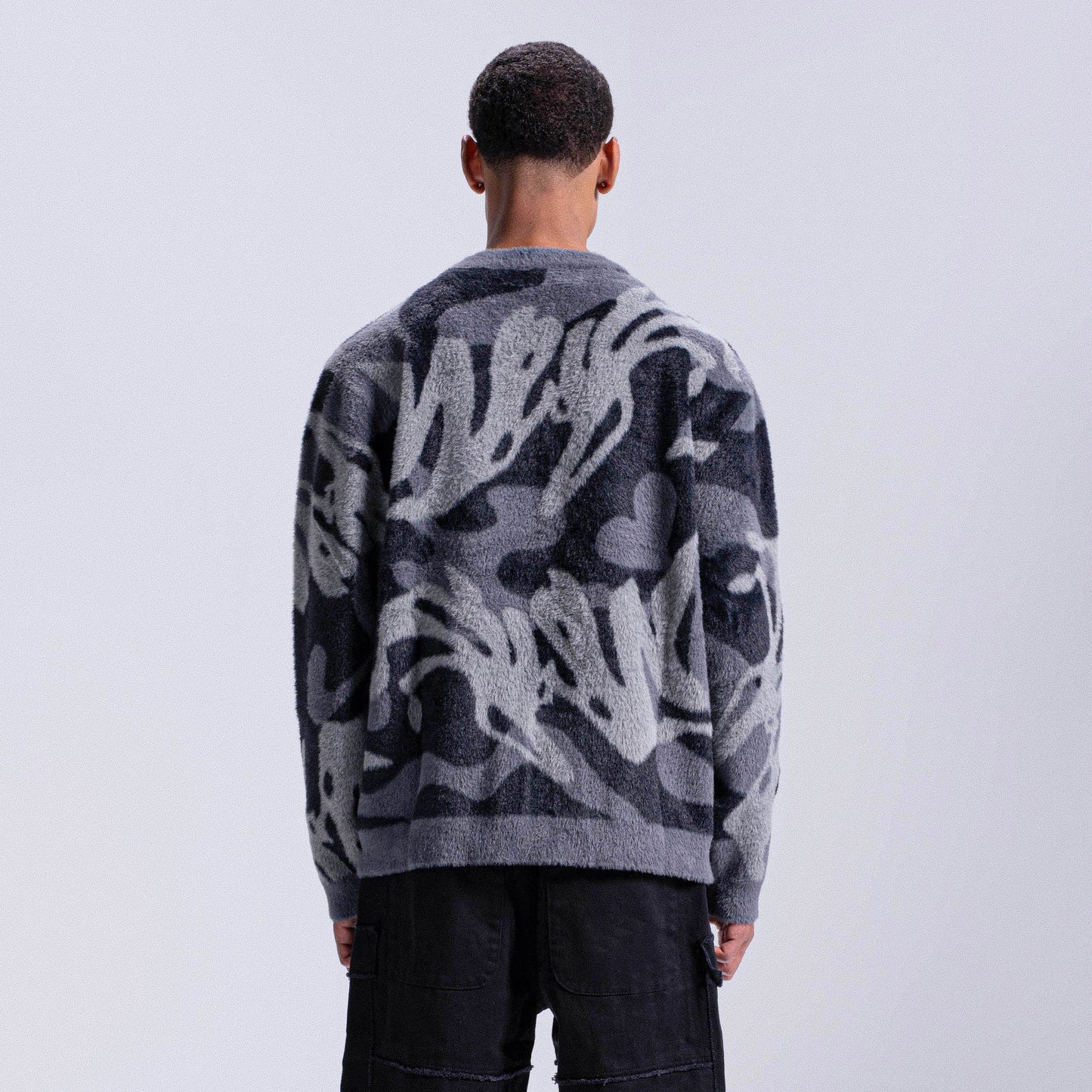 Fluffy Knitwear - Dark grey