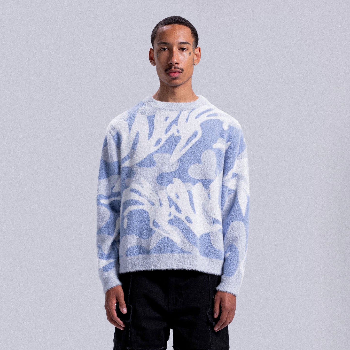 Fluffy Knitwear - Blue