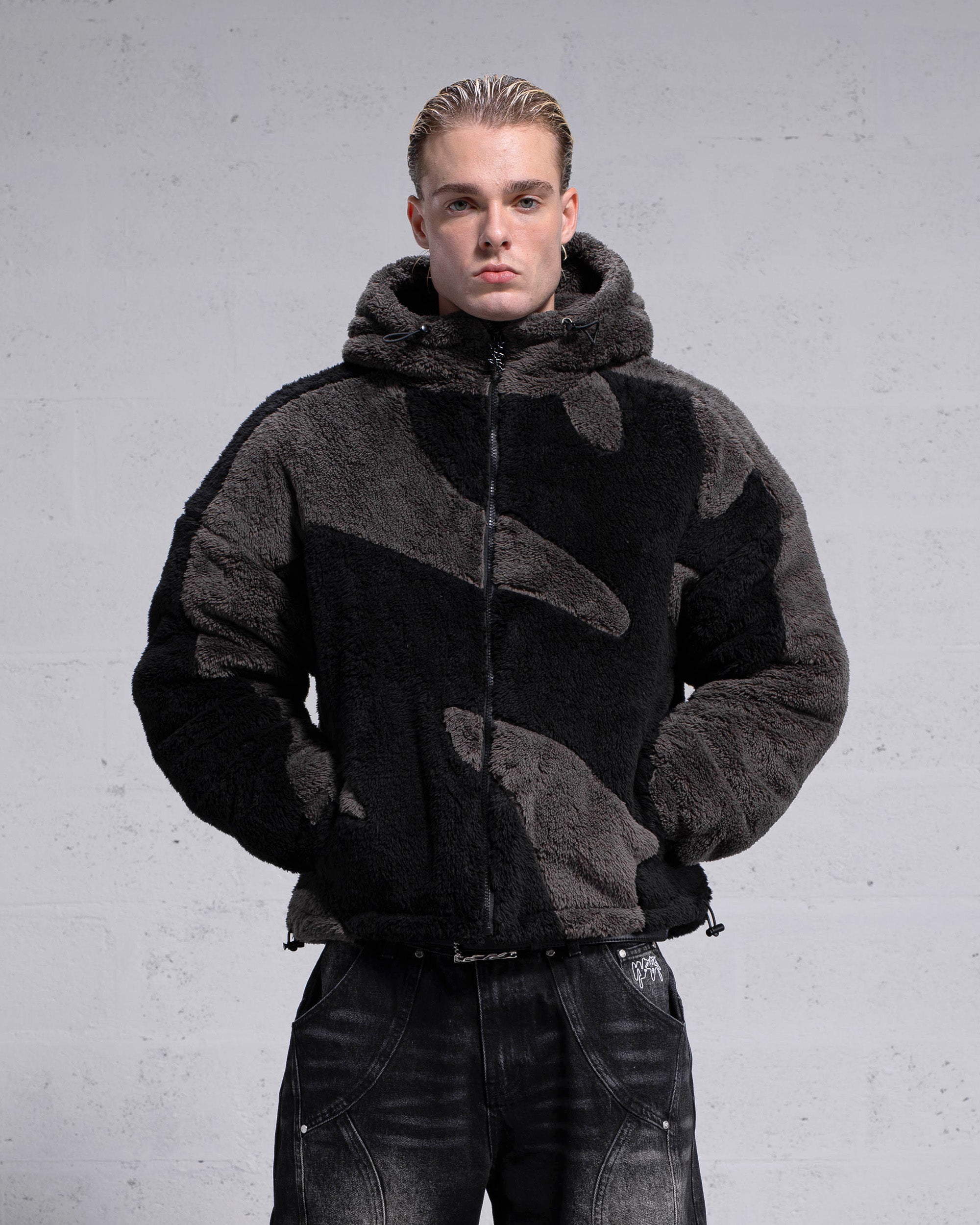 Fluffy Sherpa Jacket - Black - Weyz Clothing