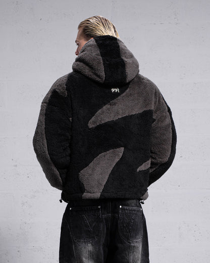 Fluffy Sherpa Jacket - Black