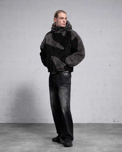 Fluffy Sherpa Jacket - Black
