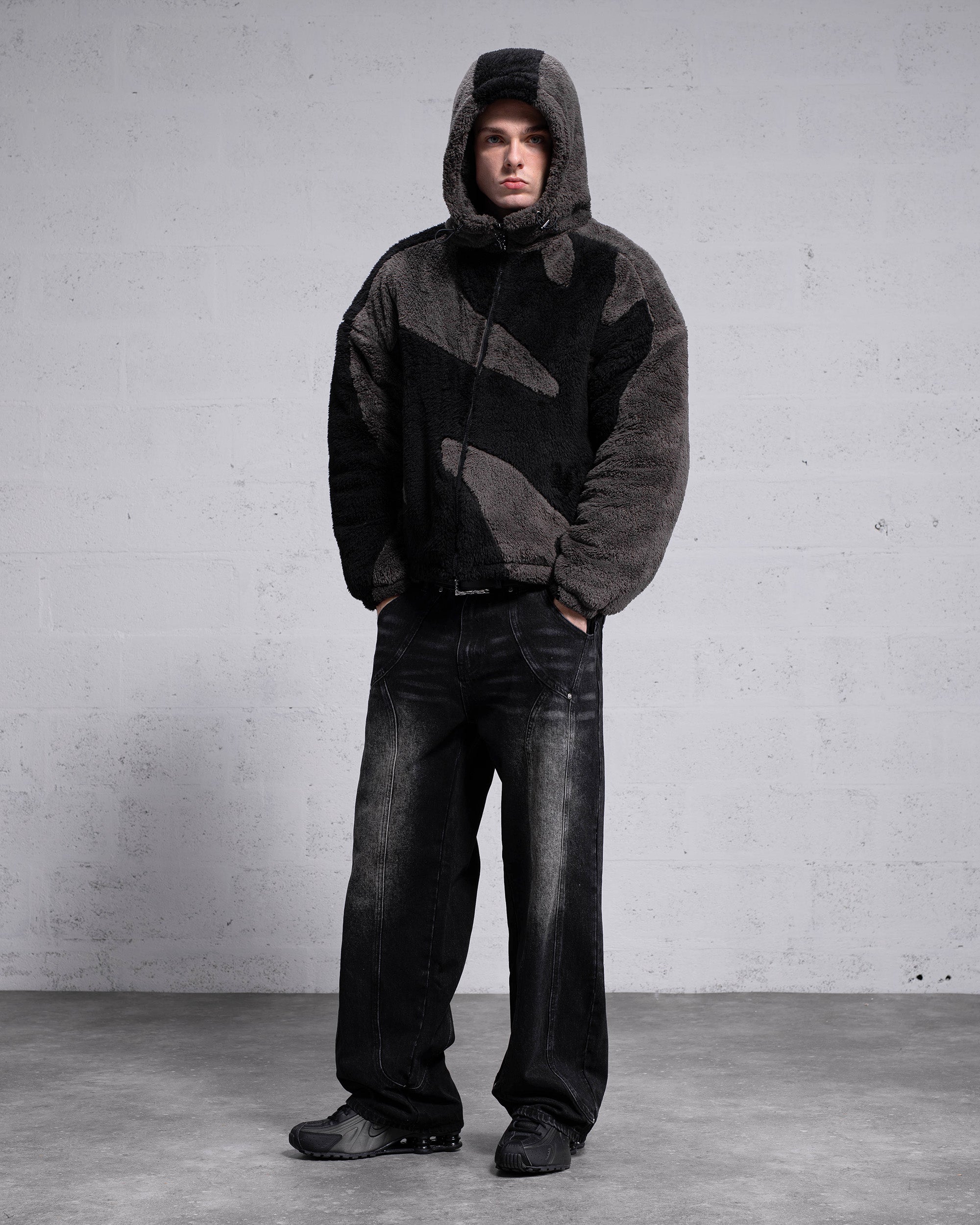 Fluffy Sherpa Jacket - Black – Weyz Clothing