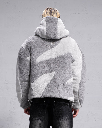 Fluffy Sherpa Jacket - Light Grey