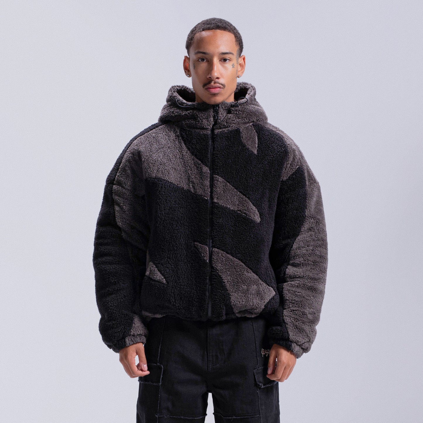 Fluffy Sherpa Jacket - Black