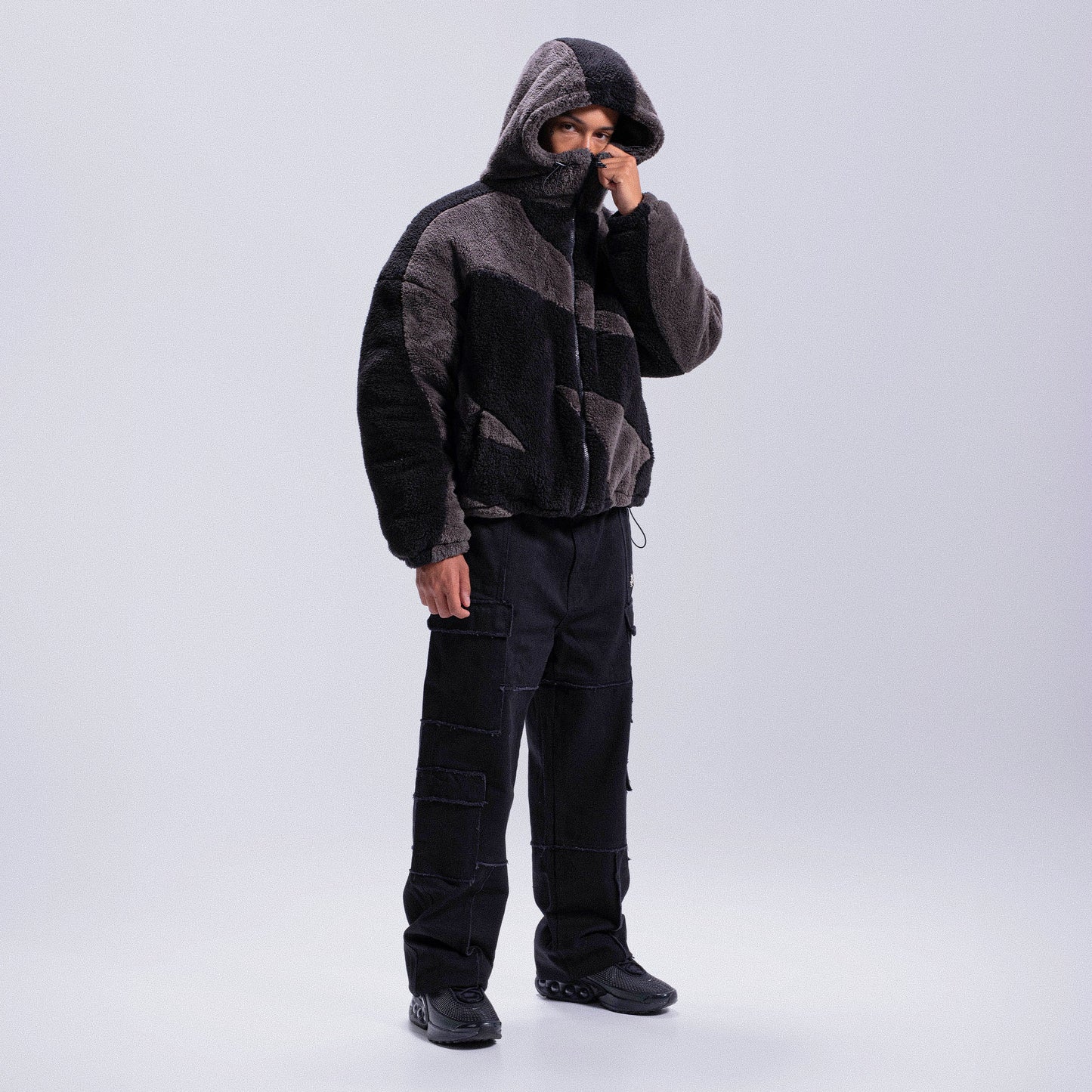 Fluffy Sherpa Jacket - Black