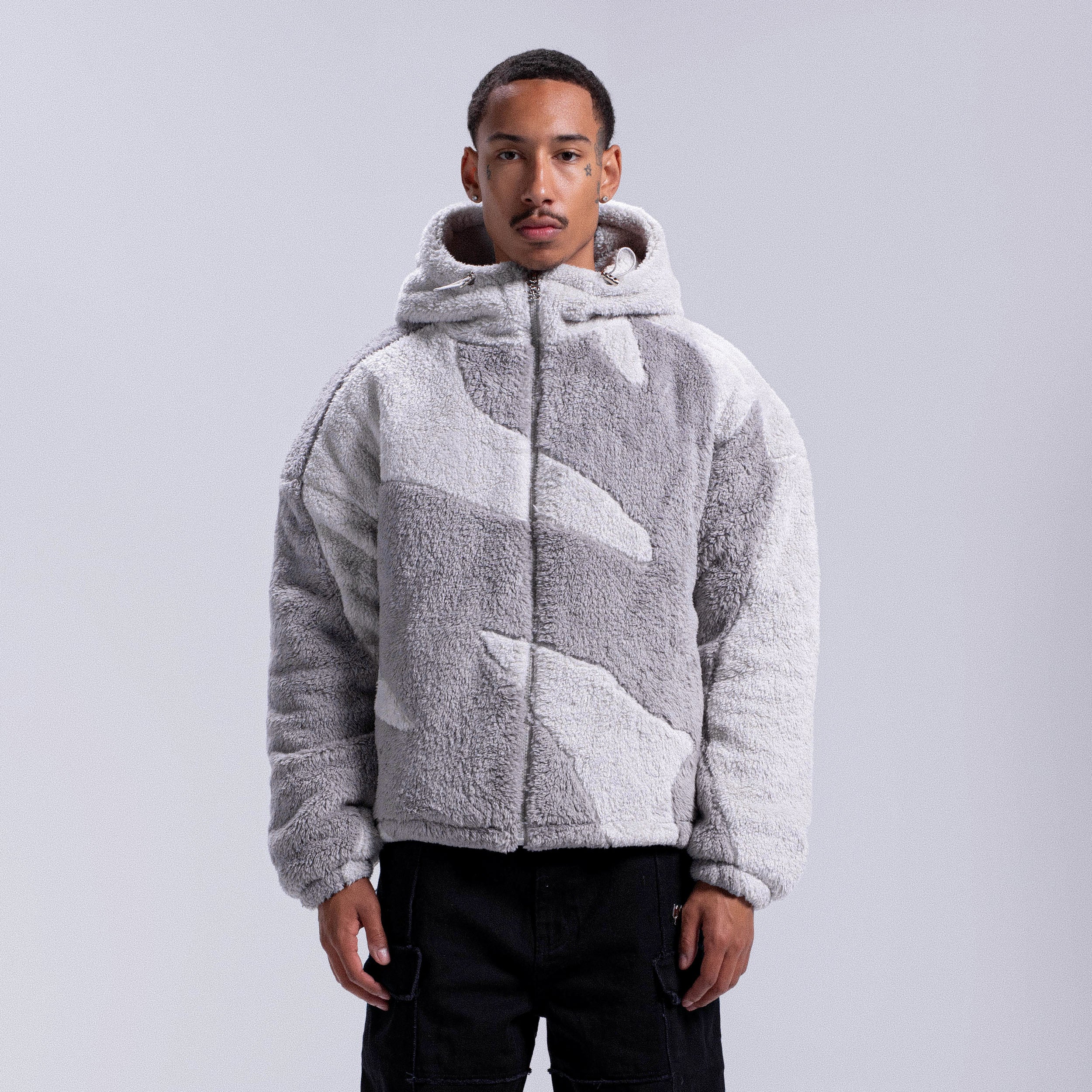 Grey sherpa hoodie hotsell