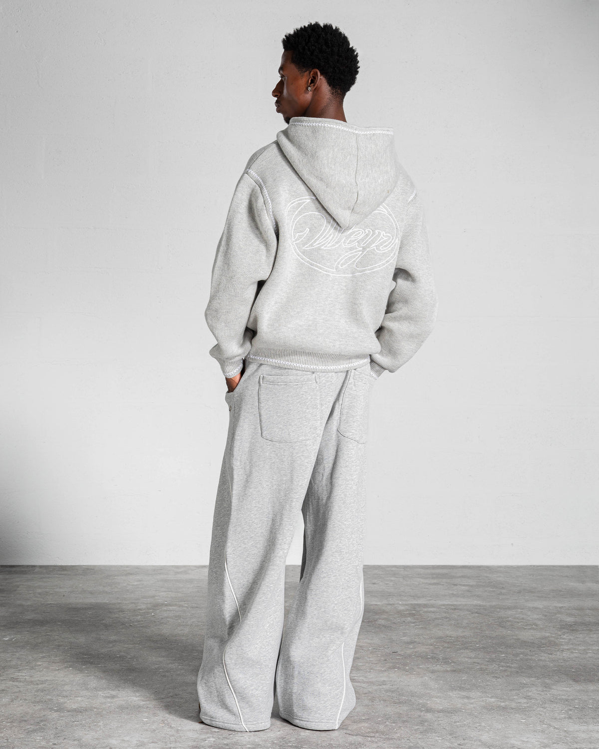 Knitted Zip Hoodie “GRACE” - Heather Grey