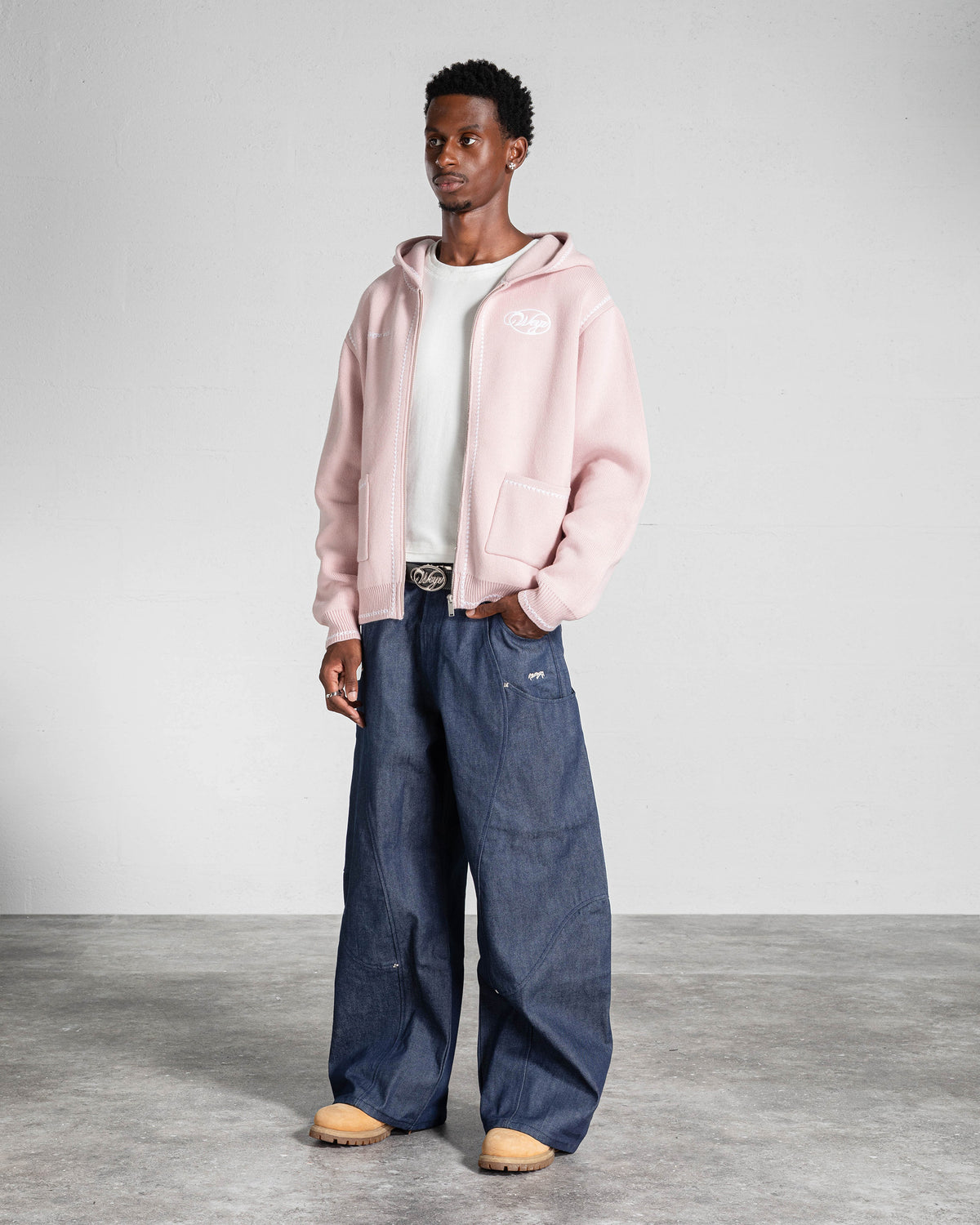 Knitted Zip Hoodie “GRACE” - Pink