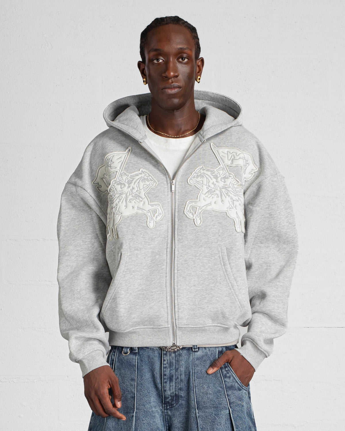 GILET "CAVALRY" - GRIS CHINÉ