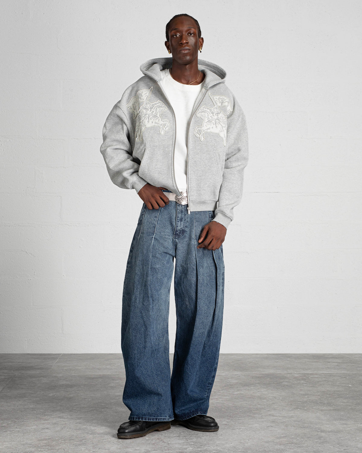 GILET "CAVALRY" - GRIS CHINÉ
