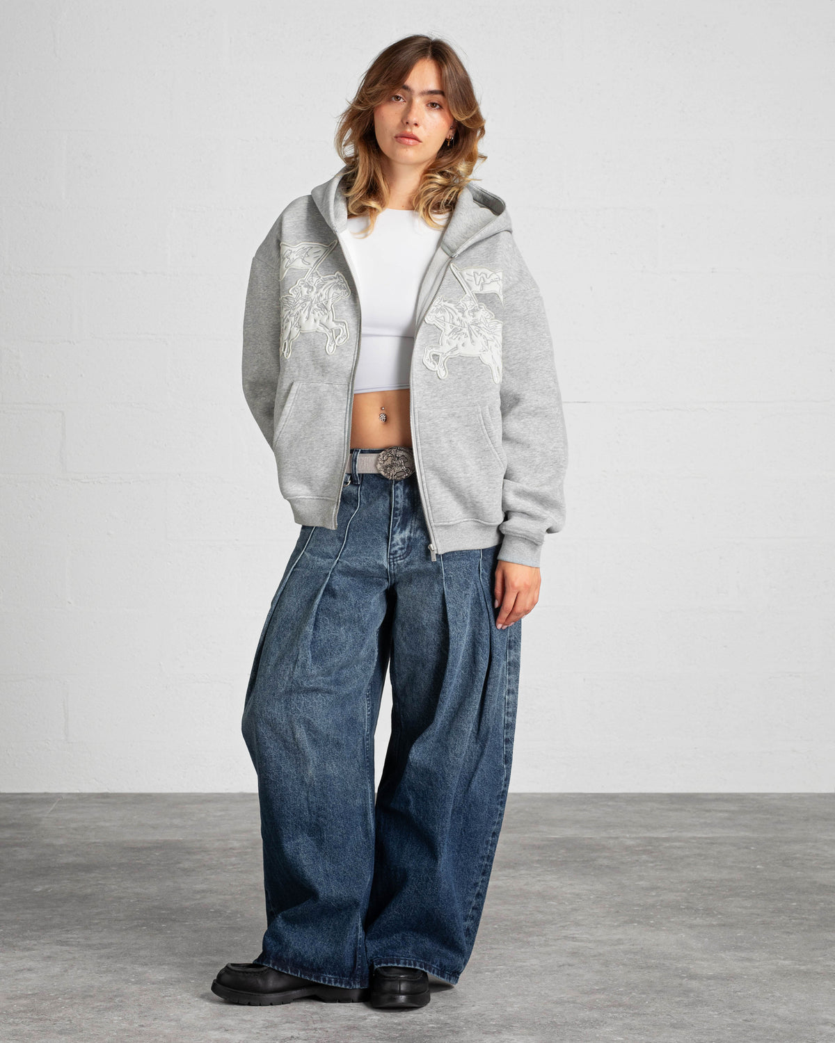 GILET "CAVALRY" - GRIS CHINÉ