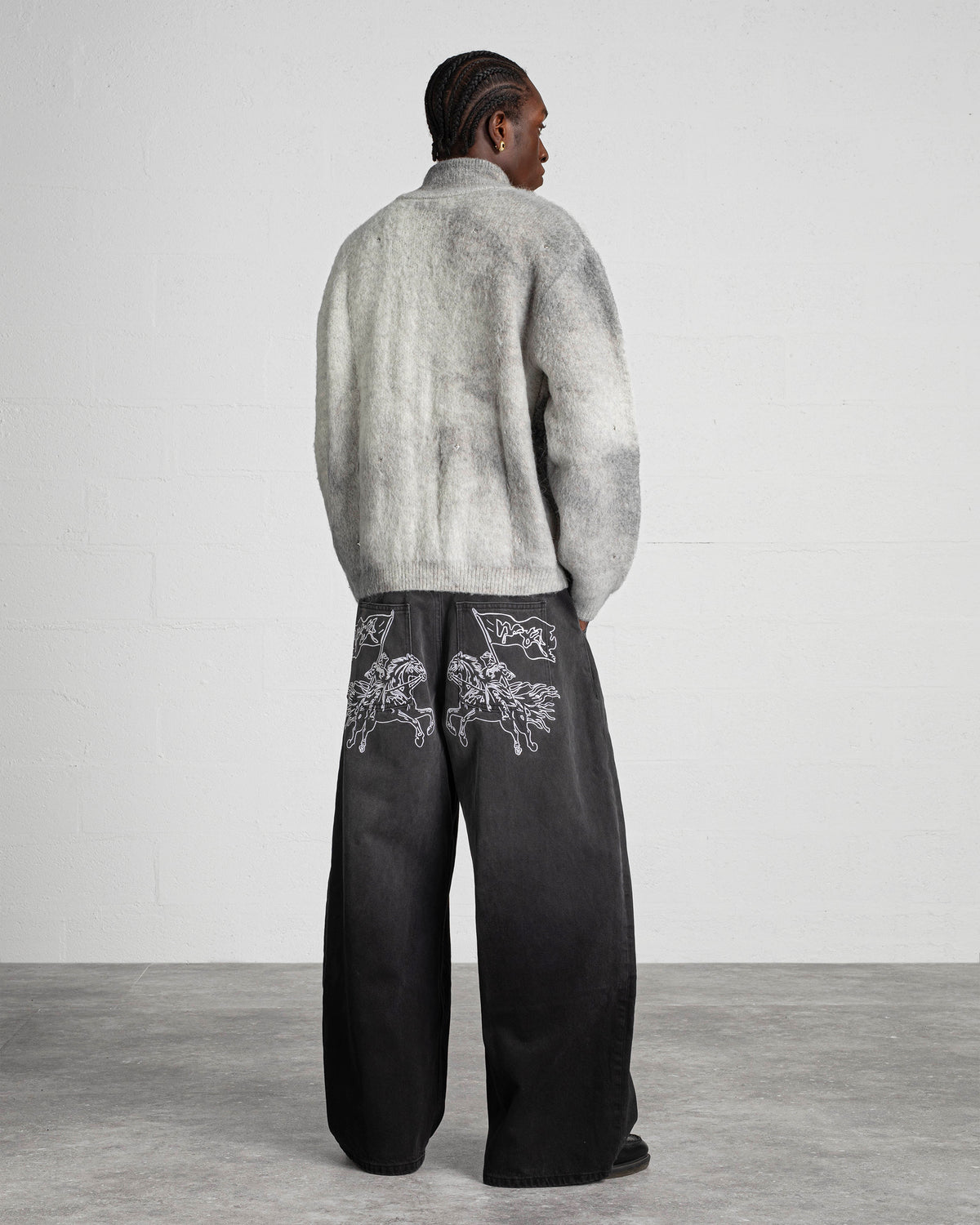 CARDIGAN MOHAIR À ZIP "MOONLIGHT" - GRIS CLAIR