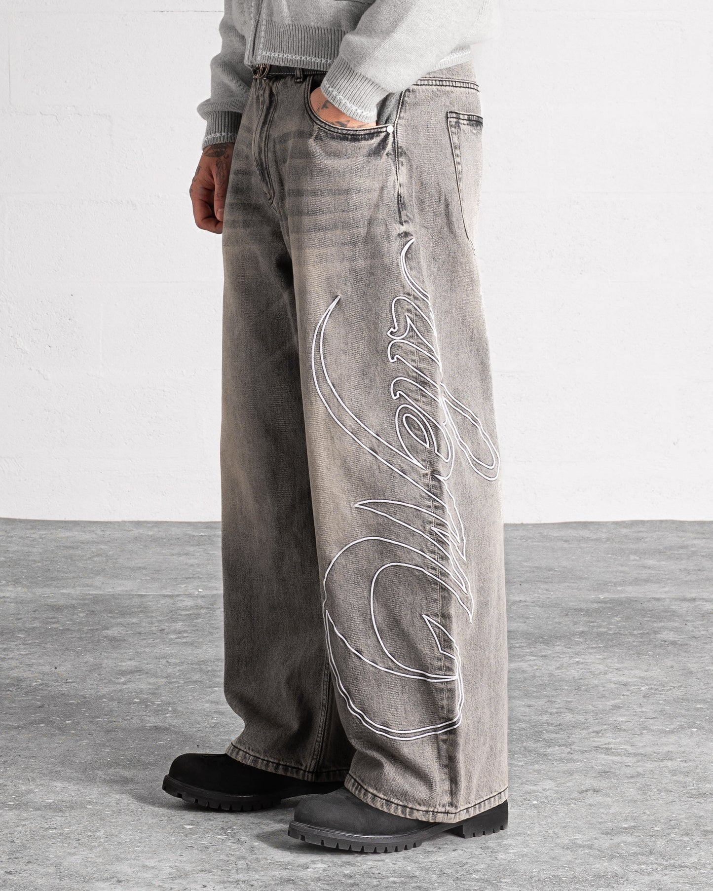 Denim Pants “HERITAGE” - Washed Grey