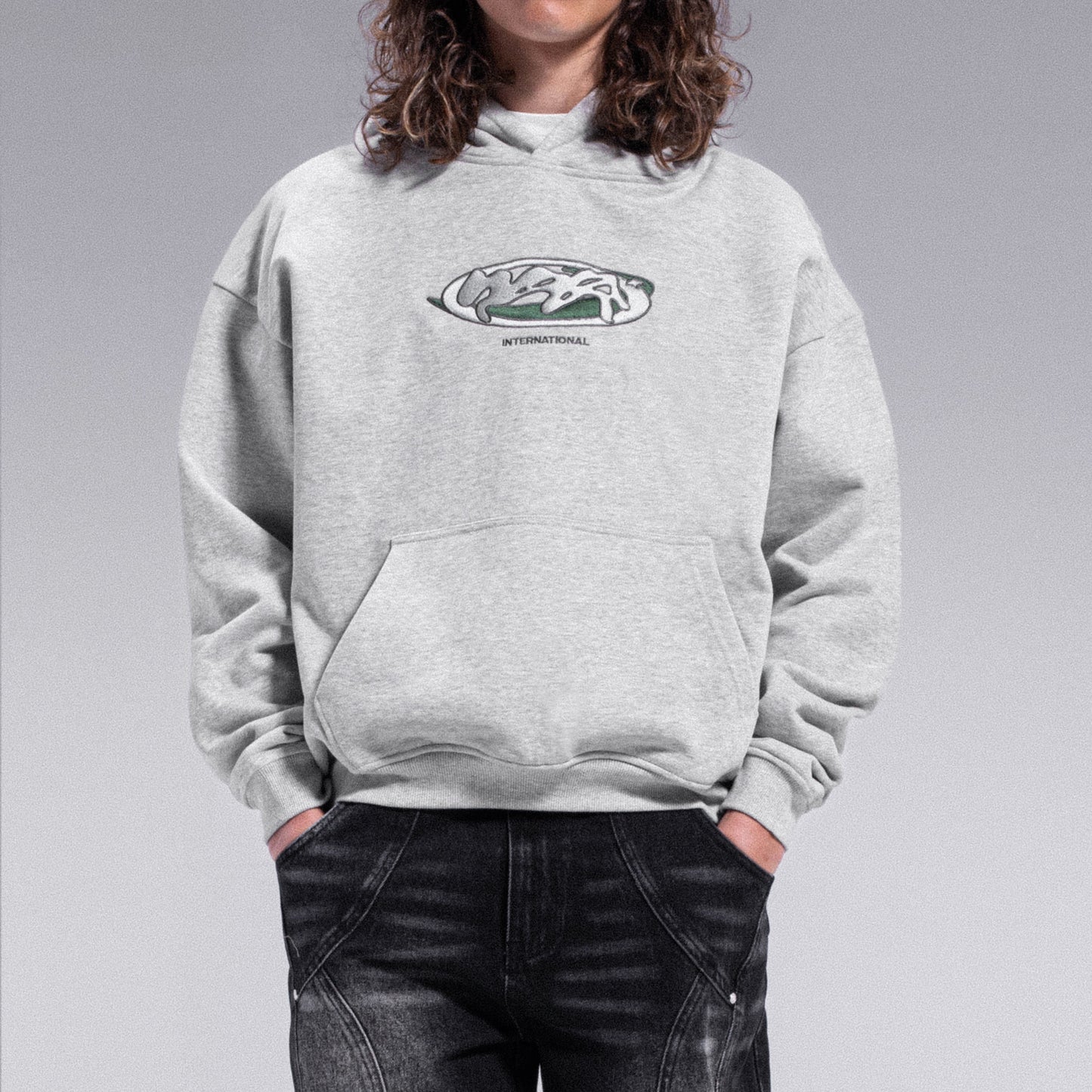"INTERNATIONAL" Hoodie - Heather Grey