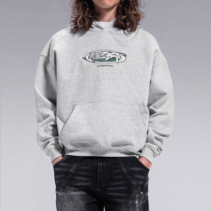 Hoodie brodé "WEYZ CORP" - Gris chiné